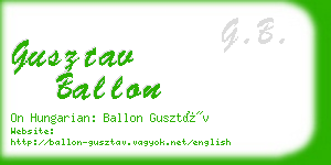 gusztav ballon business card